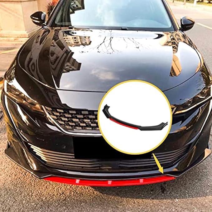 KOSDFOGE Universal Front Bumper Lip Spoiler Chin Body Kit Protection PP Auto Car Exterior Aerodynamic Parts Black Red Accessories - Image 5