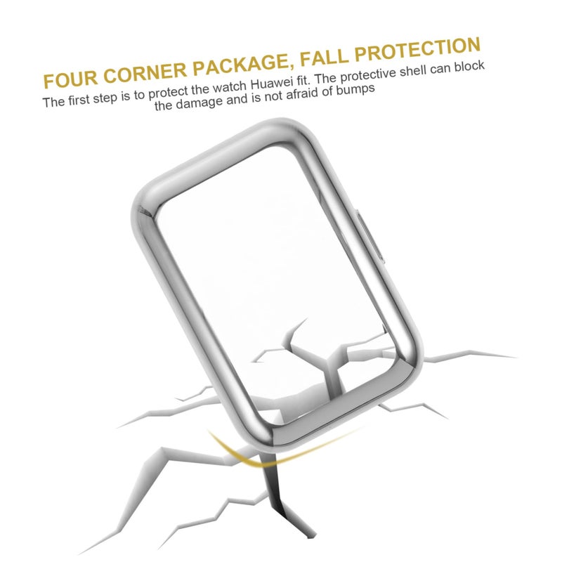 Full Coverage TPU Case For Watch Fit Elegant Design Scratchproof Dustproof Easy To Charge Silver 4 5x3 2cm - Image 5