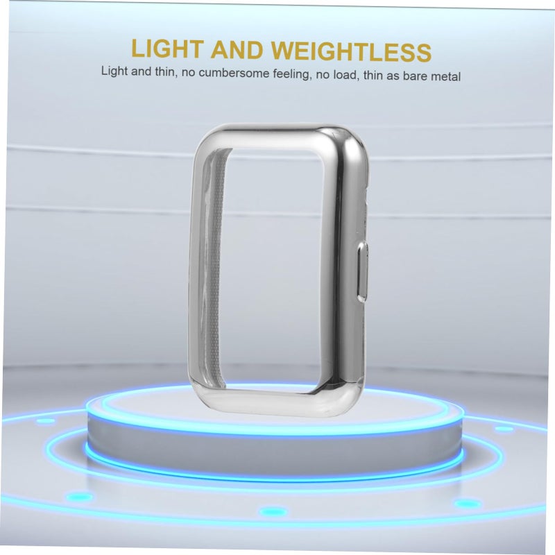 Full Coverage TPU Case For Watch Fit Elegant Design Scratchproof Dustproof Easy To Charge Silver 4 5x3 2cm - Image 3