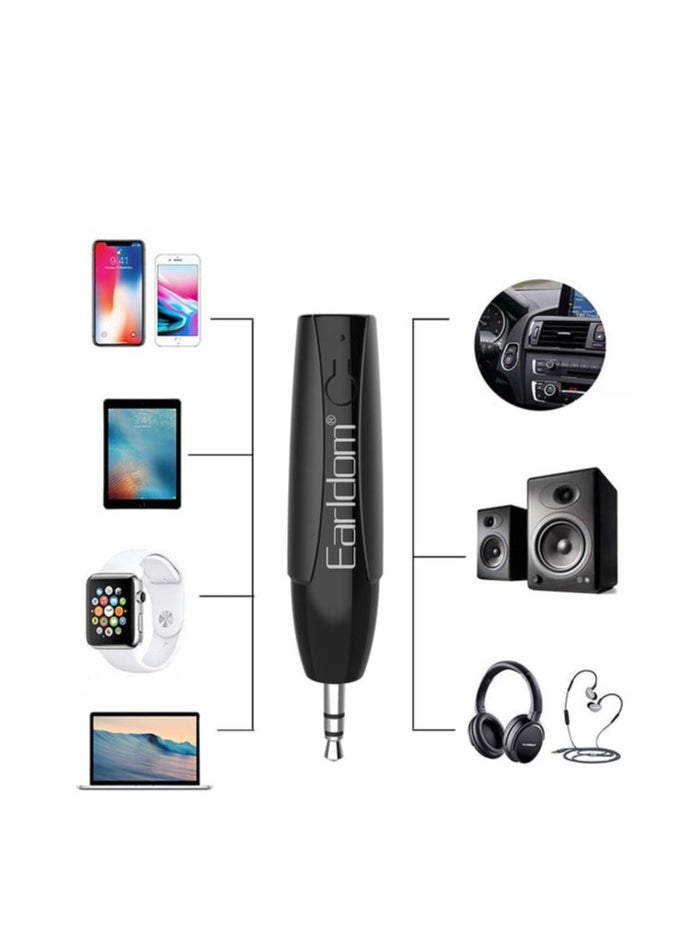 Bluetooth 5.0 Receiver Portable Wireless Audio Car Kit – A2DP, Built-In Microphone, Dual Link, 3.5mm Jack