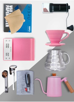 MIBRU V60 drip coffee maker set pink Suitable It consists of a scale ...