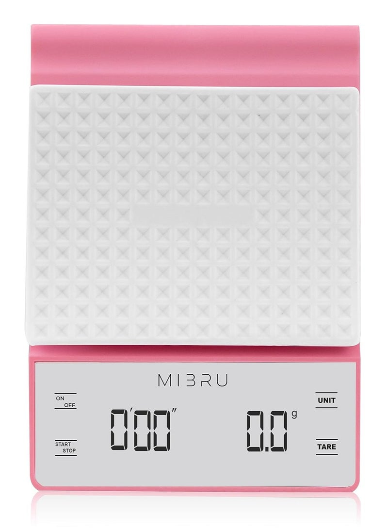 MIBRU V60 drip coffee maker set pink Suitable It consists of a scale barista's kit glass server drip jug coffee filter coffee grinder drip funnel thermometer  - Image 2