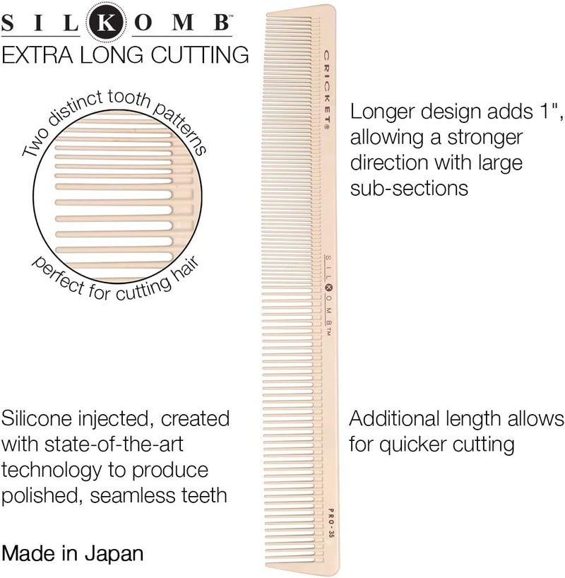 Cricket Silkomb Pro 35 Extra Long Cutting Comb with Seamless Teeth - Image 2