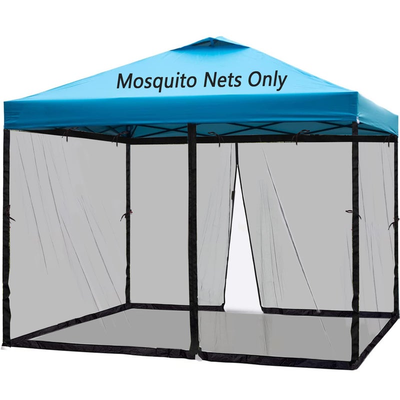Tiimmgaal 10x10 Mosquito Netting for Patio Canopy Tent/Pop Up Canopy Tent,Double Door Side Screen Easy Installation Blackï¼ˆOnly Mosquito Net No Frameï¼‰ (Embedded 10x10) - Image 1