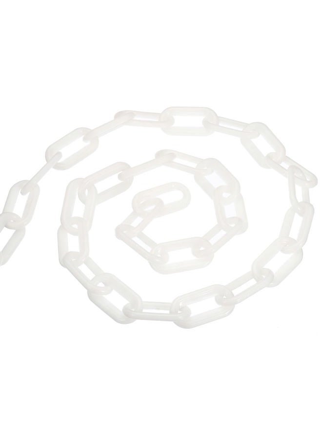 PATIKIL سلسلة حواجز بلاستيكية بقطر 0.3 بوصة وطول 10 أقدام، سلسلة ربط أمان للتحكم في الحشود عند مواقف السيارات ومصاعد السلالم، بيضاء - Image 1