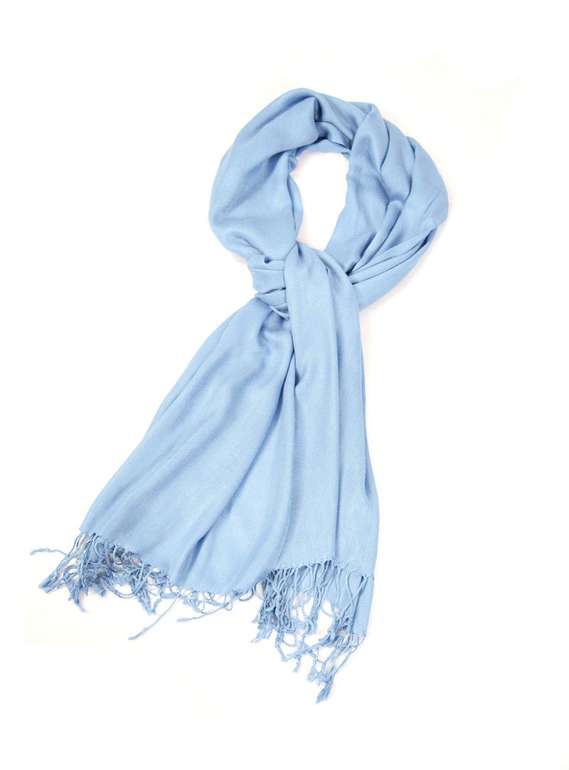 Sakkas Large Soft Silky Pashmina Shawl Wrap Scarf in Solid Colors - Baby Blue - Image 3