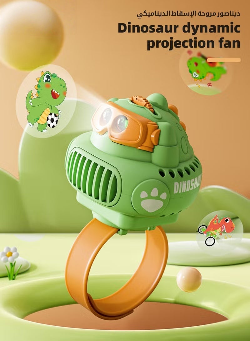 HOOKOR Toddler Fan, Mini Cartoon Watch Fan, Carry Wrist Fan, Portable Watch Fan, Handheld Wrist Strap for Kids Boys Girls, Projection, USB Rechargeable, Summer Air Cooling, Silent Third Gear Speed - Image 2