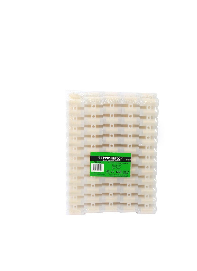 Terminator Terminator Elec PVC Conectors 25mm 60Amps 10Strips TTB 60A 