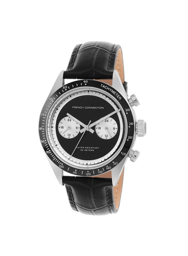 French Connection 40mm Men's Quartz Watch with Black Dial - Image 2