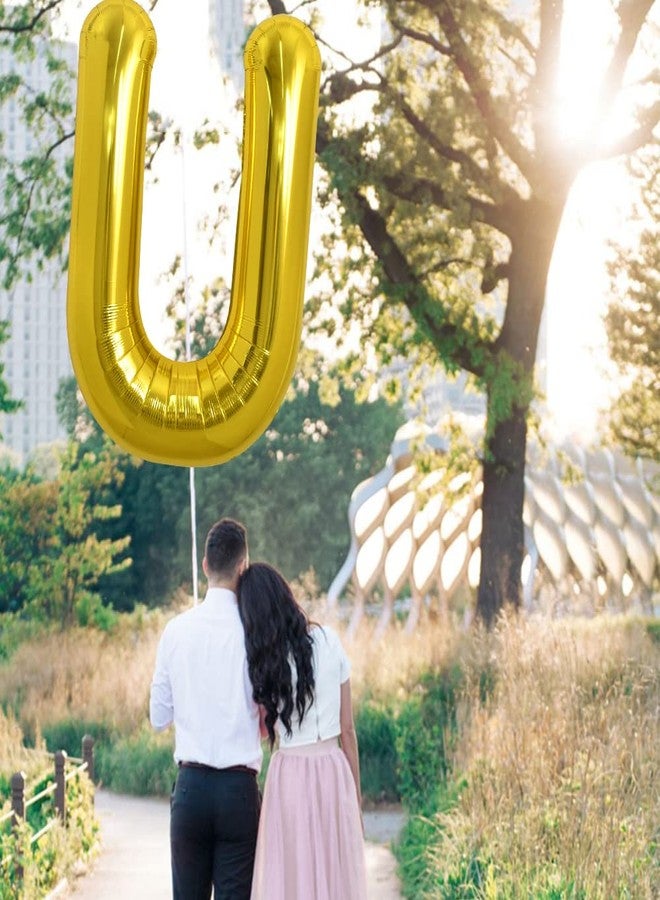 TONIFUL 40 Inch Large Gold Letter U Balloons, Foil Mylar Big Balloons for 2026 New Year Eve Graduation Wedding Baby Shower Birthday Party Anniversary Supplies Decorations - Image 4