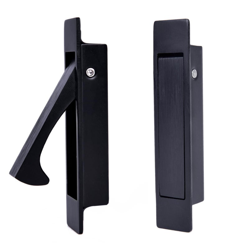 Dontay Pocket Door Pull Handle  Edge Pull  Professional Stainless Steel 304  Flush Mount Door Pull For Pocket Sliding Door (Matte Black  2) - Image 1