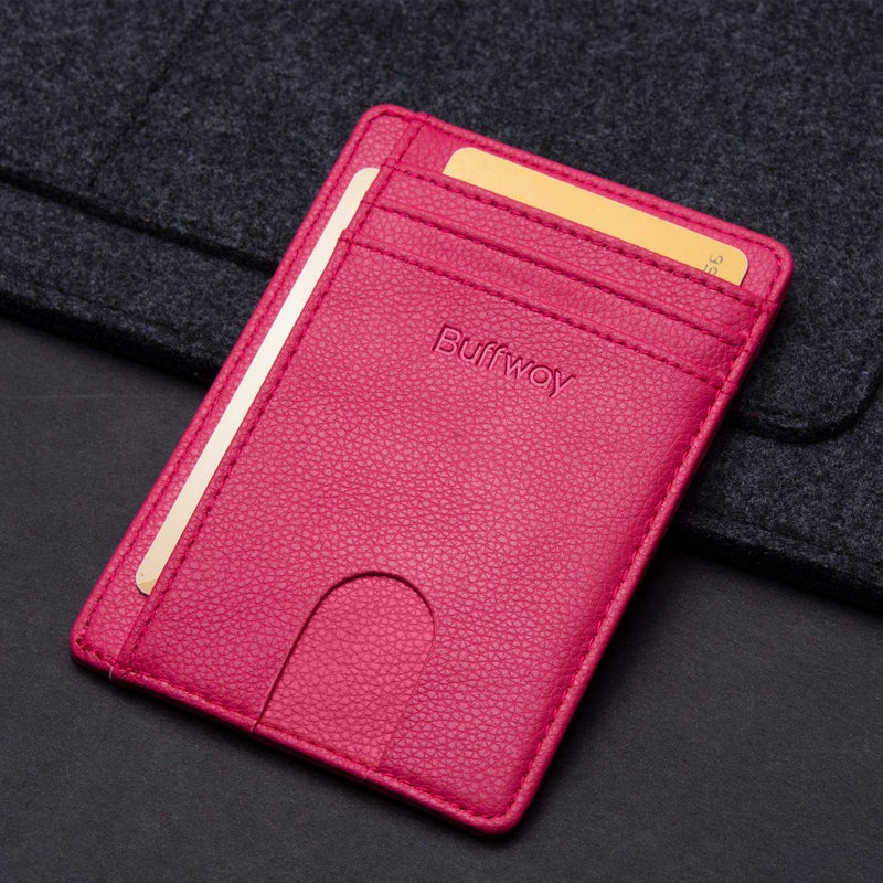 Buffway Slim Minimalist Front Pocket RFID Blocking Leather Wallets for Men and Women - Image 4
