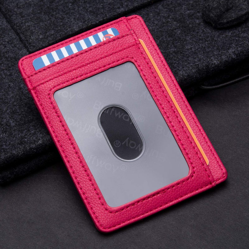 Buffway Slim Minimalist Front Pocket RFID Blocking Leather Wallets for Men and Women - Image 3