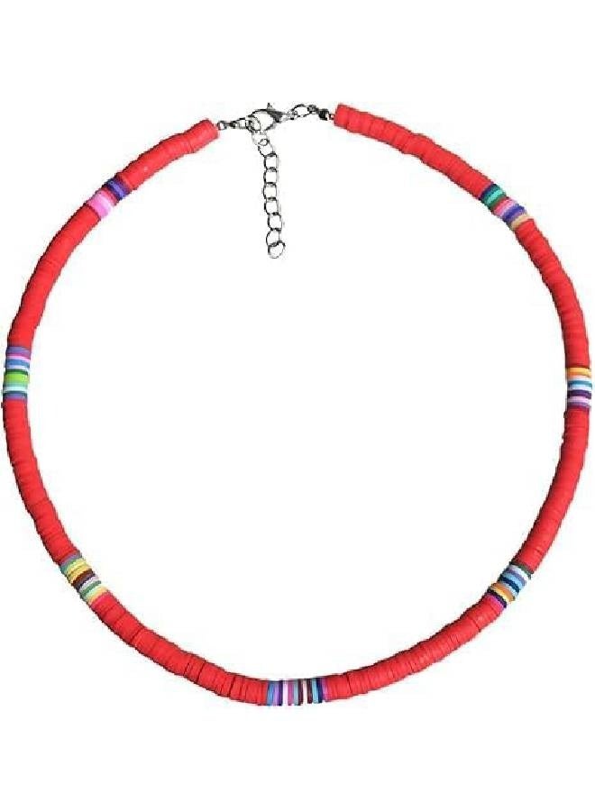 Lightweight colorful disc bead necklace for women and men holiday, summer and beach jewelry - Image 1
