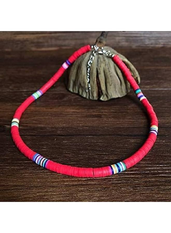 Lightweight colorful disc bead necklace for women and men holiday, summer and beach jewelry - Image 2