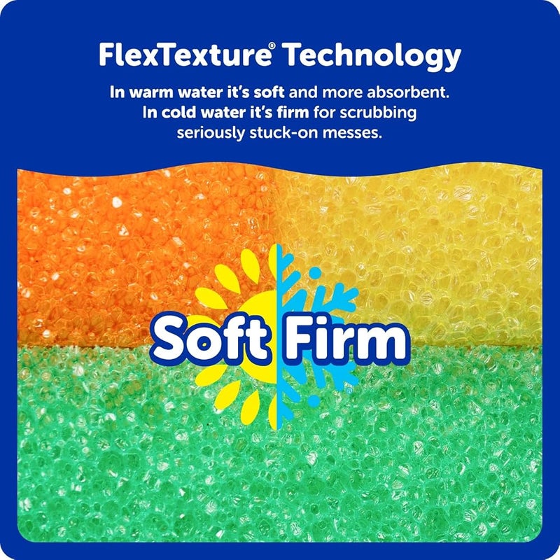 سكراب دادي فرشاشات مطبخ متعددة الاستخدامات من Scrub Daddy – خالية من الخدوش، مناسبة لتنظيف الأطباق والحمام والمنزل – مصنوعة من رغوة بوليمرية خالية من مادة BPA (5 قطع) - Image 3