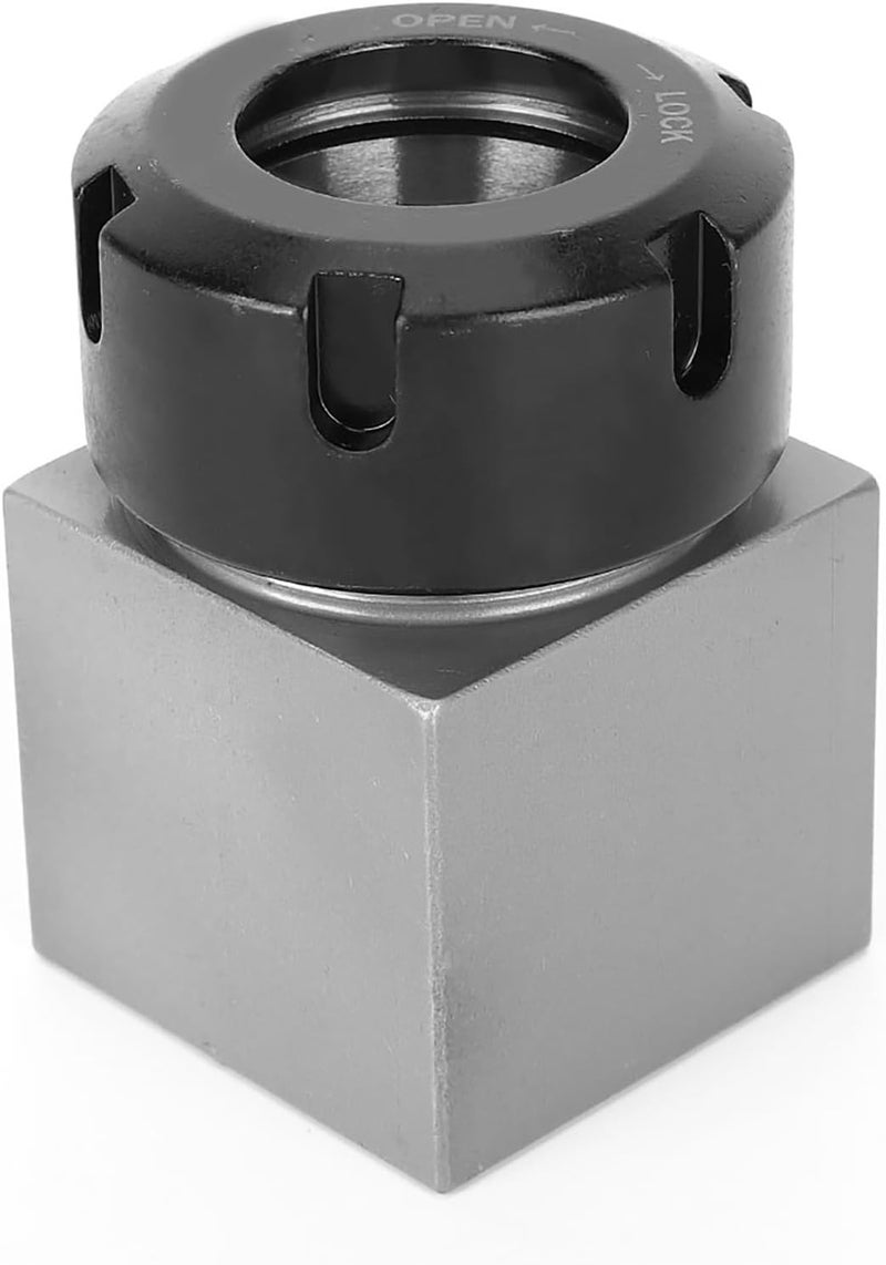 ER25 Collet Block, Hex or Square Collet Block, Hex or Square Collet Chucks Block Holder, Hard Steel, Through Hole, for CNC Lathe Engraving Machine Tools, Two Options (Square) - Image 1