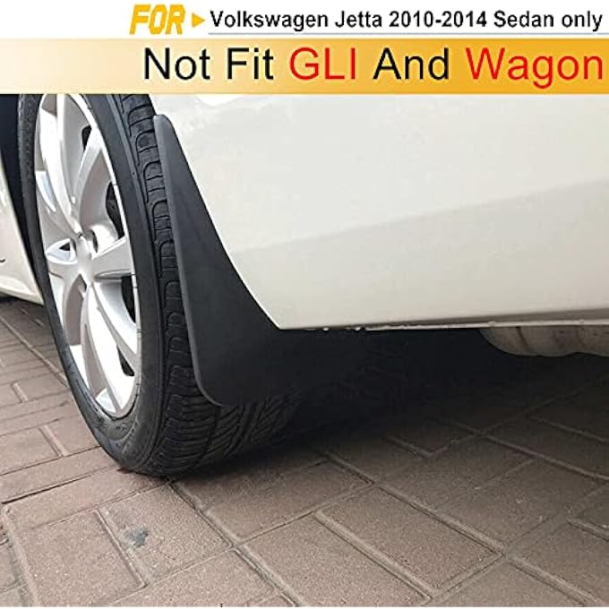 ريحني 4 قطع أغطية الطين، واقيات الرش بديلة لفولكس فاجن جيتا 2011، 2012، 2013، 2014 سيدان أمامي وخلفي - Image 3