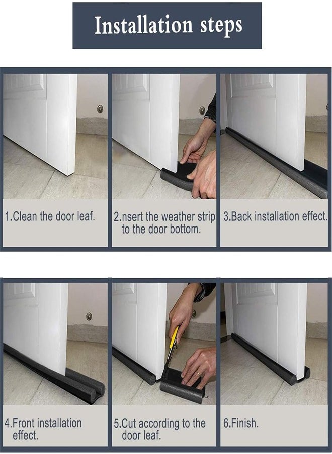 Set of 3 Foamed Cotton Door Bottom Noise Reduction Sound Proof Door Sweeps Weather Stripping Adjustable Under Door Windows Sealing Strip Black 93 cm - pzsku/ZAD81D09EA7CA42B961E2Z/45/_/1699622167/9fd58571-f853-47d8-bf55-16a9bf55d9ba