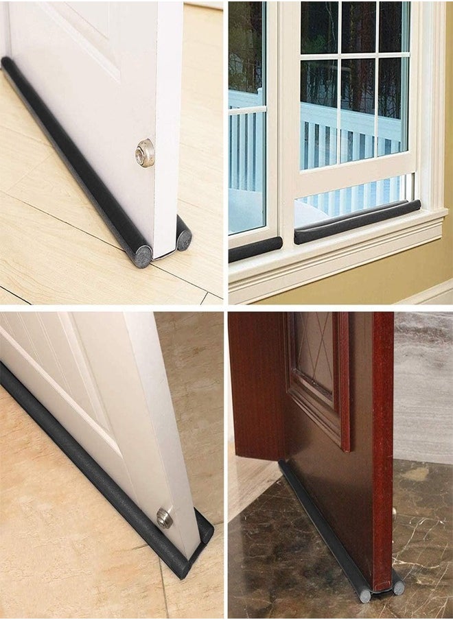 Set of 3 Foamed Cotton Door Bottom Noise Reduction Sound Proof Door Sweeps Weather Stripping Adjustable Under Door Windows Sealing Strip Black 93 cm - pzsku/ZAD81D09EA7CA42B961E2Z/45/_/1699622168/a89a2991-ca52-49a9-82f6-b48611d8dddf