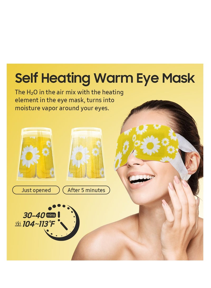 BeHoomi 30Packs Steam Eye Mask, Heated Eye Mask Warm Compress for Eyes, Self Heating Disposable Eye Masks for Home Sleep, Spa, Travel Essentials & Relaxation Gifts, Stocking Stuffers (Chamomile)  - Image 4