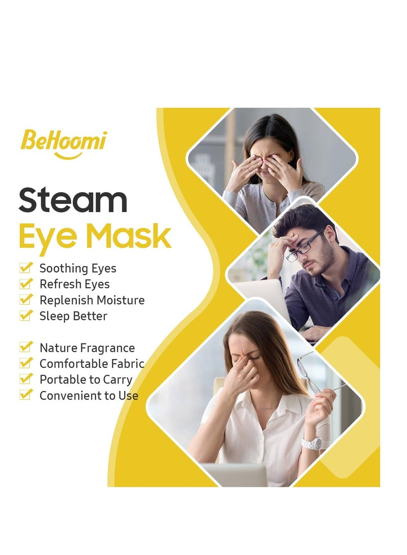 BeHoomi 30Packs Steam Eye Mask, Heated Eye Mask Warm Compress for Eyes, Self Heating Disposable Eye Masks for Home Sleep, Spa, Travel Essentials & Relaxation Gifts, Stocking Stuffers (Chamomile)  - Image 5