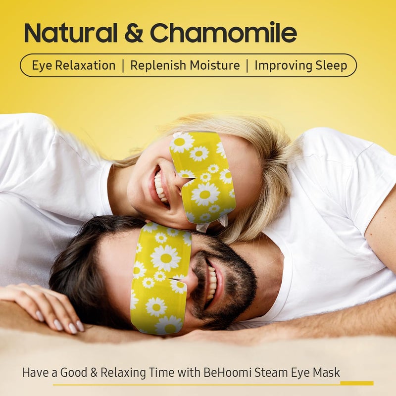 BeHoomi 30Packs Steam Eye Mask, Heated Eye Mask Warm Compress for Eyes, Self Heating Disposable Steam Mask for Home Sleep, Spa, Travel Essentials & Relaxation Gifts, Stocking Stuffers (Chamomile) - Image 2