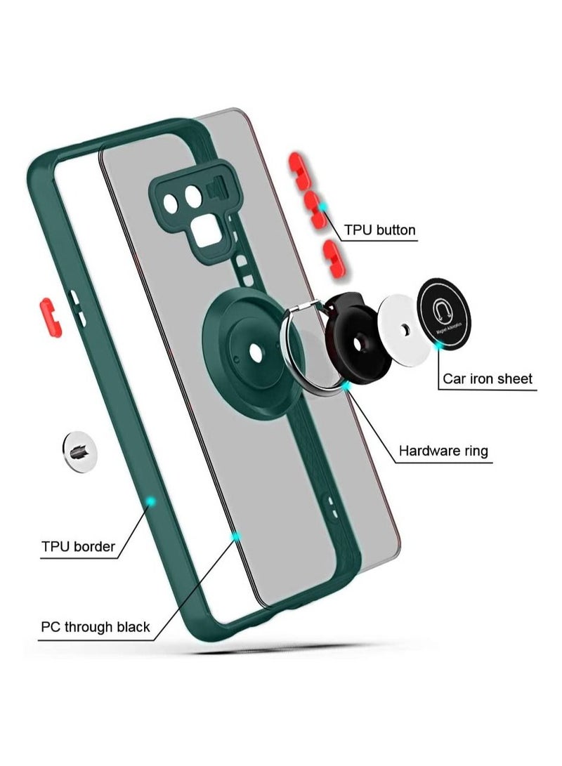 Samsung Galaxy Note 9 Case, Protective Back Cover Metal Ring Case for Samsung Galaxy Note 9 Green - Image 2
