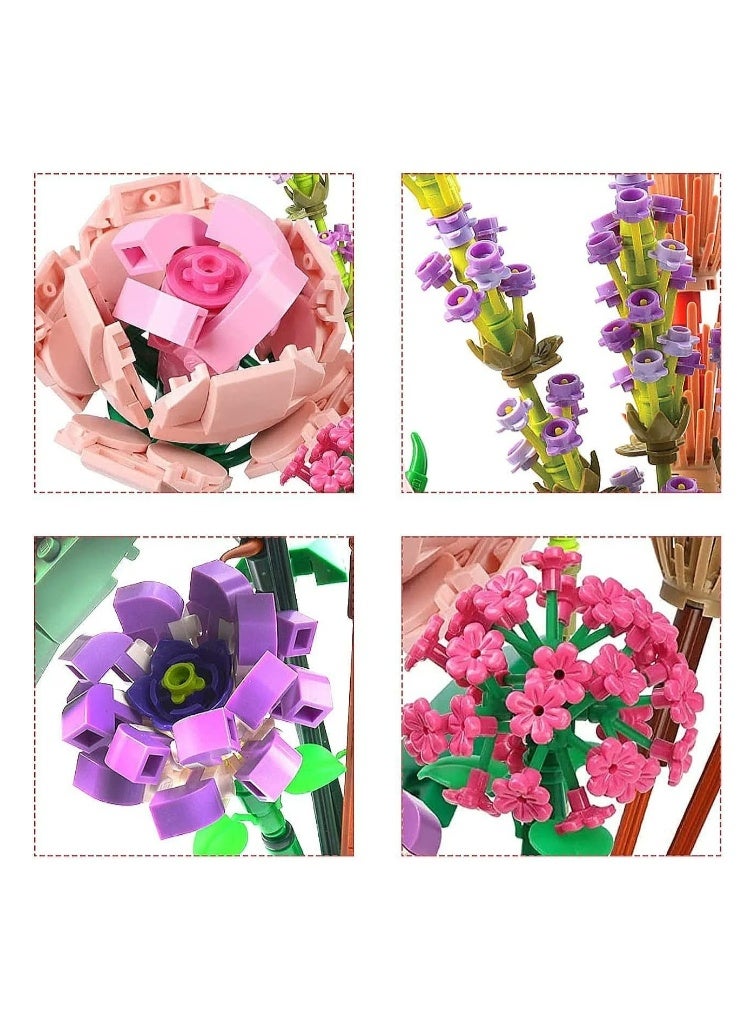 Mini Bricks Flower Bouquet Building Set Artificial Eternal Sunflowers DIY Decoration Home Botanical Collection Housewarming Gift  - Image 2