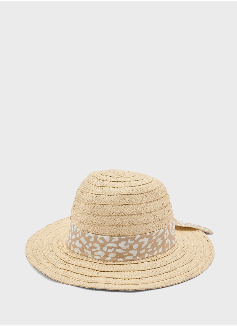Cotton On Kids Accessories, Floppy Hat, Natural Scarf  - Image 1