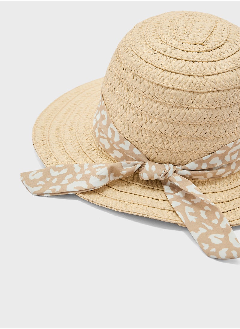 Cotton On Kids Accessories, Floppy Hat, Natural Scarf  - Image 3