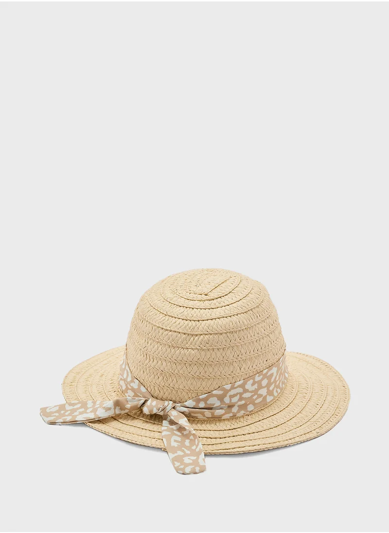 Cotton On Kids Accessories, Floppy Hat, Natural Scarf