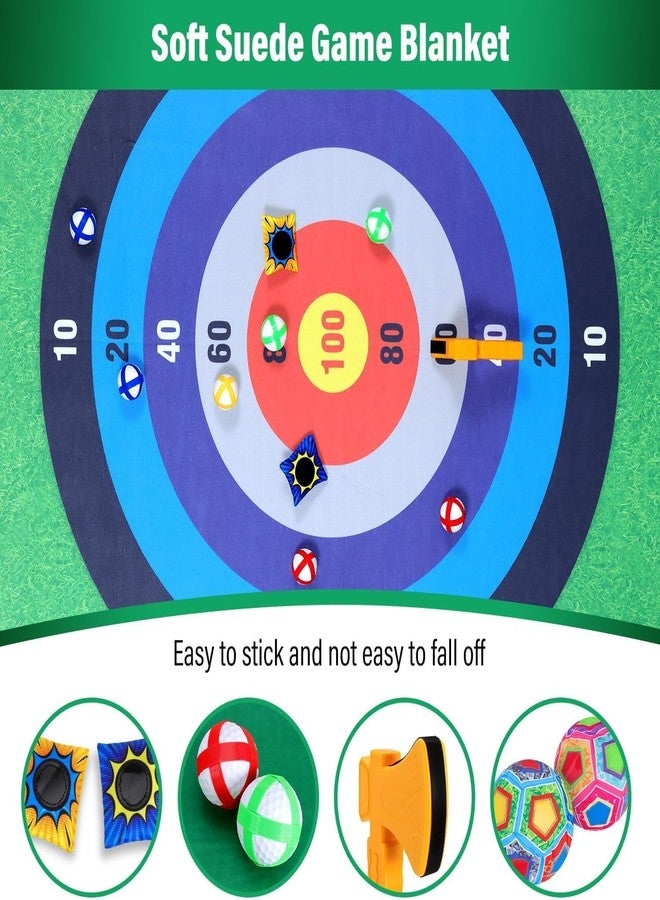UMMNPR Total 53 pack 4-in-1 Golf Chipping Game Set with Stand,Battle Golf Game, 54X54 in Golf Target Mat with 16 Sticky Balls, 8 Bean Bags, 6 Axes, 2 Soccer Balls for Indoor Outdoor Backyard Family Fun - Image 3
