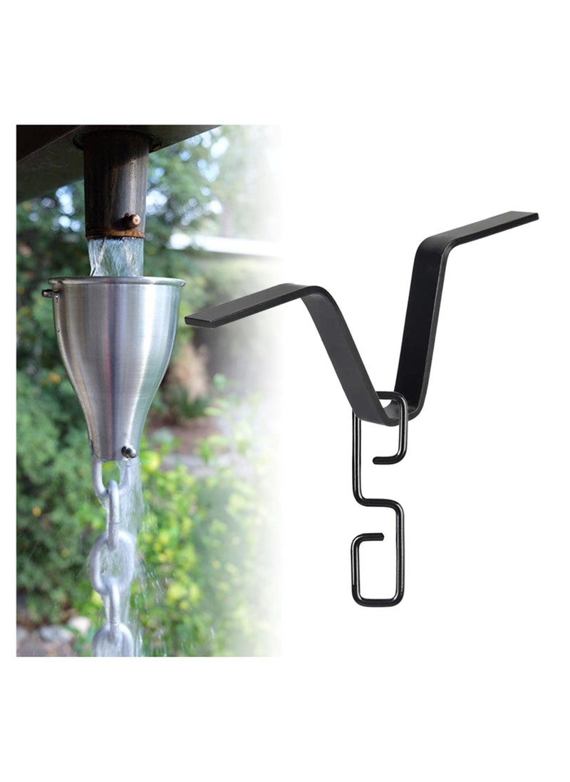 SYOSI - SYOSI, Rain Chains Adapter, Rustproof V-Shaped Rain Chain Gutter Adapter Hook Suitable for Downspout Outlet, Black Rain Chain Suitable for Any Standard-sized Gutter - Image 1