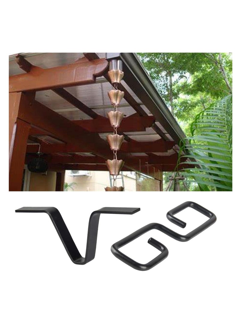 SYOSI - SYOSI, Rain Chains Adapter, Rustproof V-Shaped Rain Chain Gutter Adapter Hook Suitable for Downspout Outlet, Black Rain Chain Suitable for Any Standard-sized Gutter - Image 1