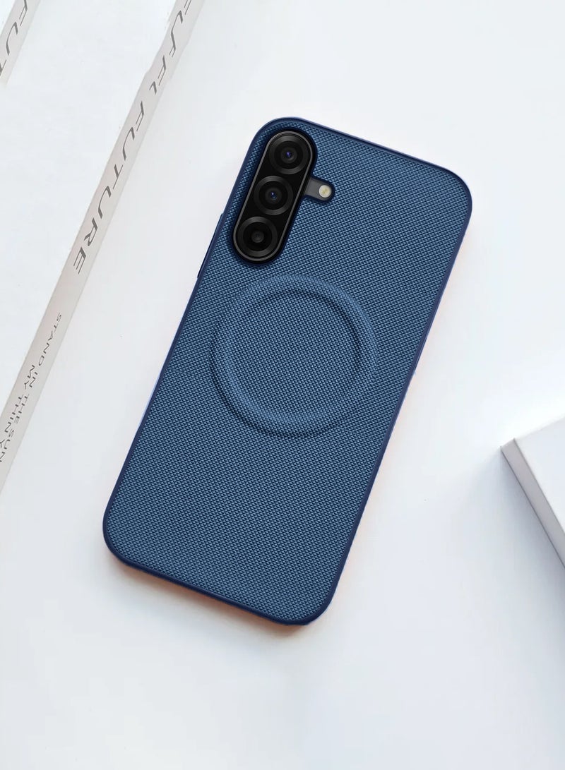 Wtech Samsung Galaxy A17 5G 2025 Luxury High Quality Magnetic Silicone Sides Case Cover (MCRPSN) - Navy Blue - Image 4