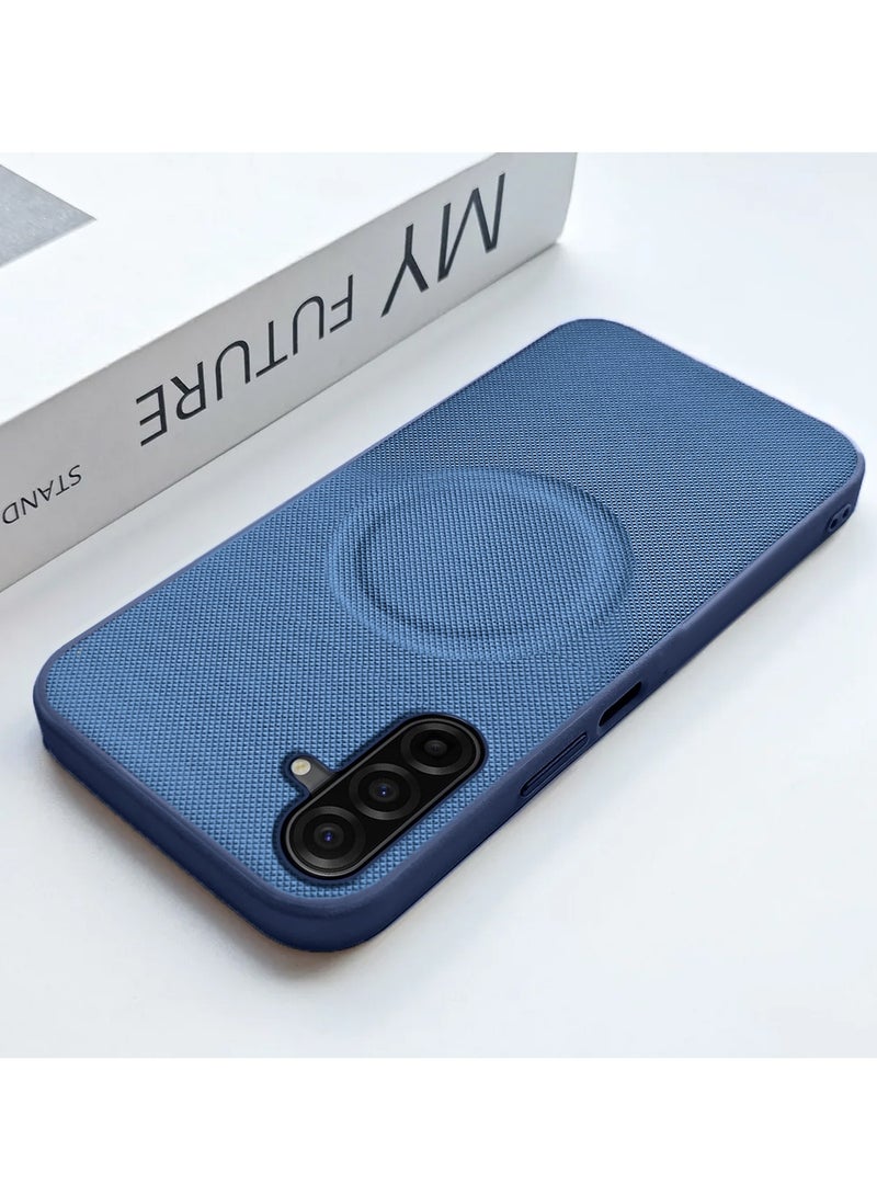 Wtech Samsung Galaxy A17 5G 2025 Luxury High Quality Magnetic Silicone Sides Case Cover (MCRPSN) - Navy Blue - Image 5