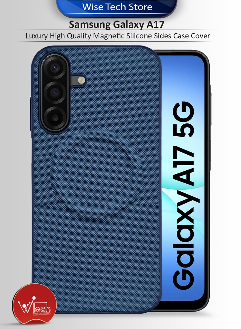 Wtech Samsung Galaxy A17 5G 2025 Luxury High Quality Magnetic Silicone Sides Case Cover (MCRPSN) - Navy Blue - Image 1