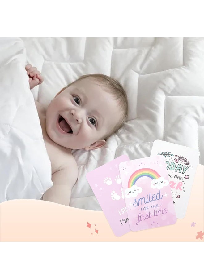 50pcs Baby Milestone Cards in English Unisex Milestone Baby Cards for New Parents, Baby Monthly Milestone Cards, Ideal Baby Shower Gifts & Keepsake, New Baby Gift for Boy or Girl New Mum Gifts - Image 4