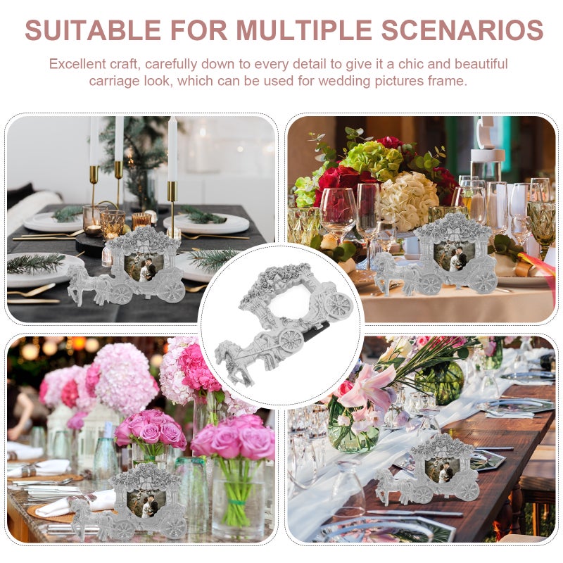 European Style Photo Frame Carriage Shape Wedding Picture Frame Desktop Vintage Photo Frame - Image 5