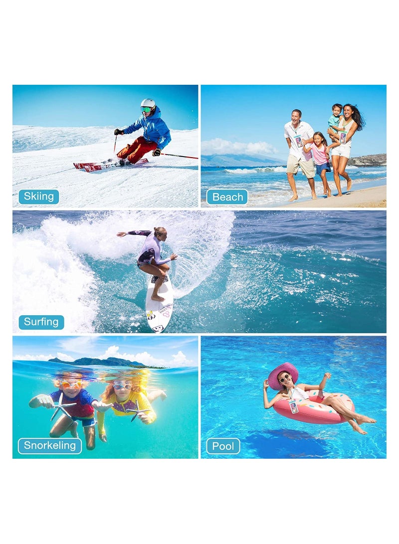 Procases 🍀 2 Pack Universal size waterproof case dry bag with blue and pink color combination, fits all smartphones up to 7.0" diagonal size (Certain big screen phones need to remove protective case); Credit - Image 4