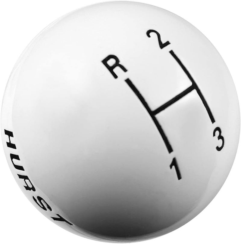 Hurst 1637624 White 3-Speed Replacement Shifter Knob - Image 1