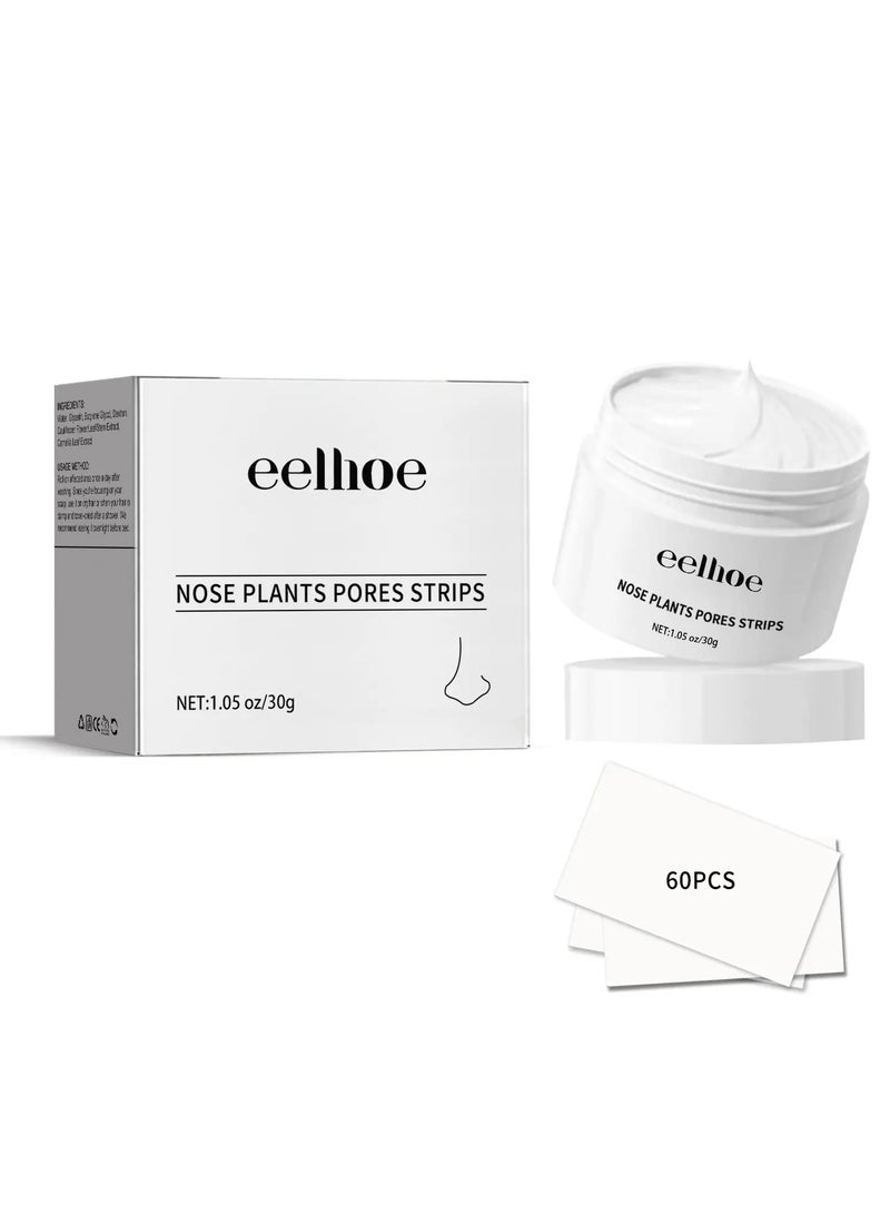 EELHOE Blackhead mask, blackhead cleaning cream, effectively remove skin oil, clean and repair pores, tear nose patch for men and women (30 g +60 sheets of paper) - Image 1