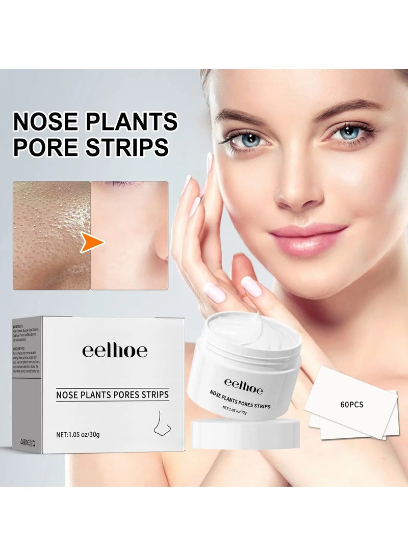 EELHOE Blackhead mask, blackhead cleaning cream, effectively remove skin oil, clean and repair pores, tear nose patch for men and women (30 g +60 sheets of paper) - Image 4