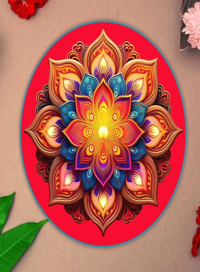 Hawai Rangoli Sticker for Door Entrance | Diwali Pooja House Warming Door Decoration | Water Proof PVC Material Self Adhesive | Rangoli Stickers Combo Set, STKR20 - Image 3