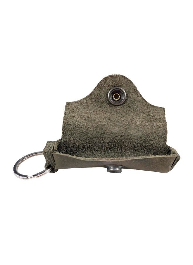 Hide & Drink Hide & Drink, Lip Balm Keychain Holder, Lip Protection, Classic Vintage, Brass Metal Clasp, Full Grain Leather, Handmade, Dark Jade  - Image 5