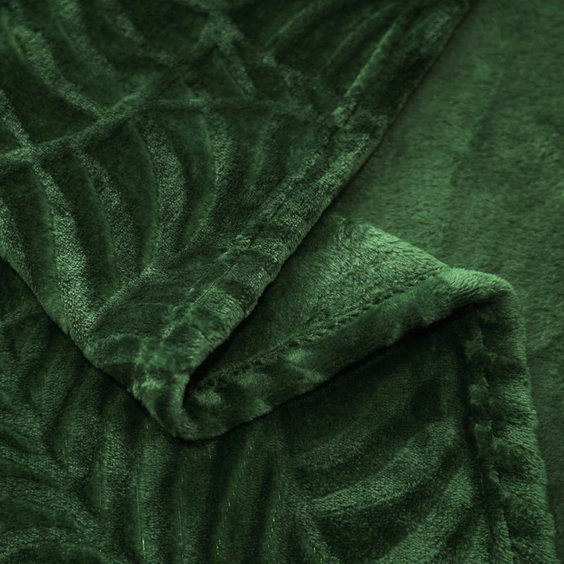 SOCHOW Super Soft Flannel Fleece Throw Blanket, Lightweight Cozy Warm Leaves Textured Plush Blanket for Bed Couch Sofa, 60 x 80 Inches, Olive Green - Image 5