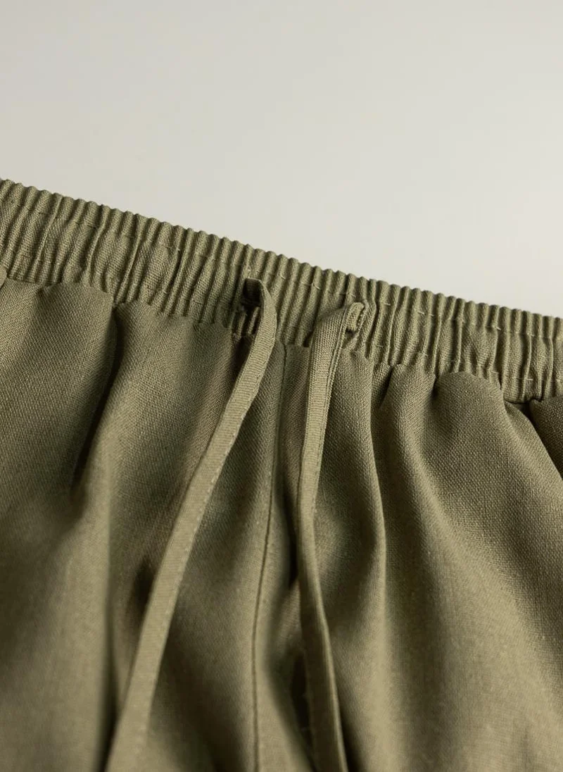شايبس LINEN BLEND JOGGER WAIST SHORTS
