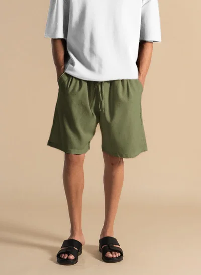 SHAPES LINEN BLEND JOGGER WAIST SHORTS