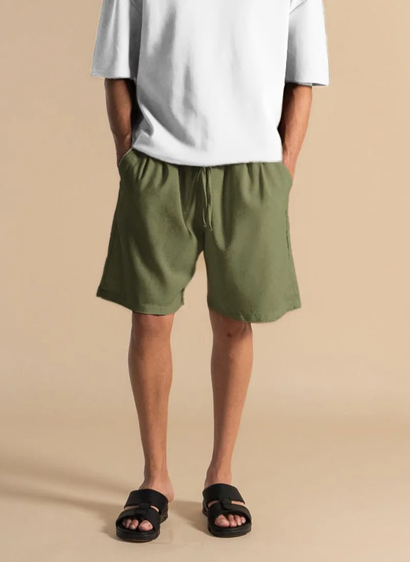 شايبس LINEN BLEND JOGGER WAIST SHORTS